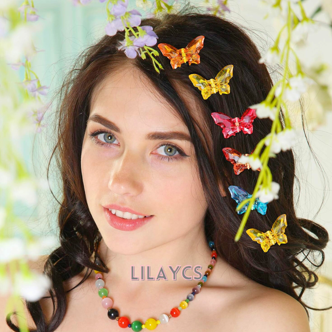 24 Pieces Girls Clear Butterfly Hair Clips - Beautiful Hair Accessories for Girls and Women