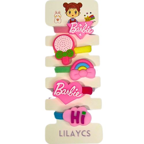 Cute Kids Adorable Hair Ponies Set - Colorful hair ties - 1 Card