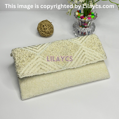 Handcrafted White Designer Clutch