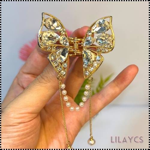 Butterfly Snap Hair Clips - Stylish Metallic Accessories for Girls and Women