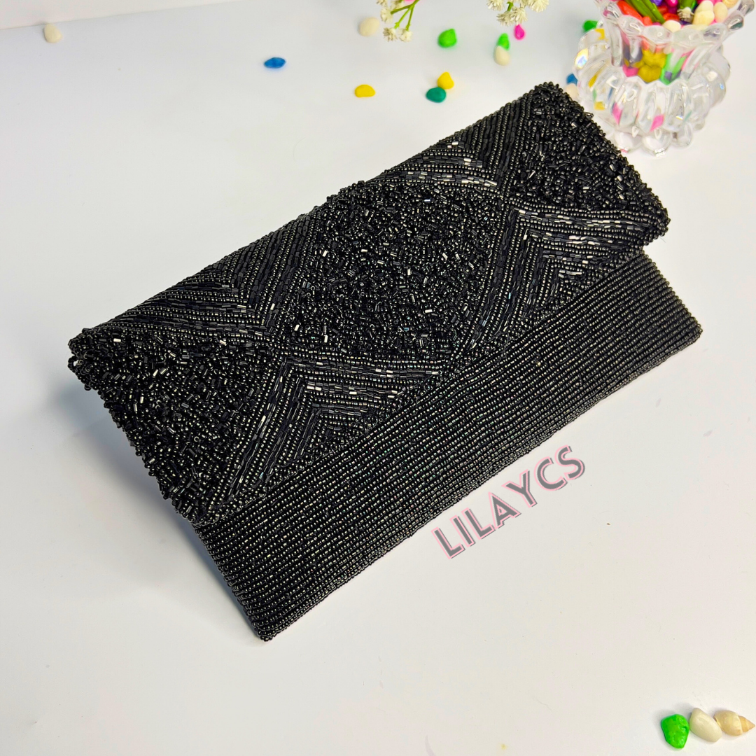 Black Beautiful Simple and Elegant Handmade Clutch