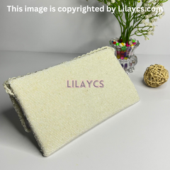 Handcrafted White Designer Clutch