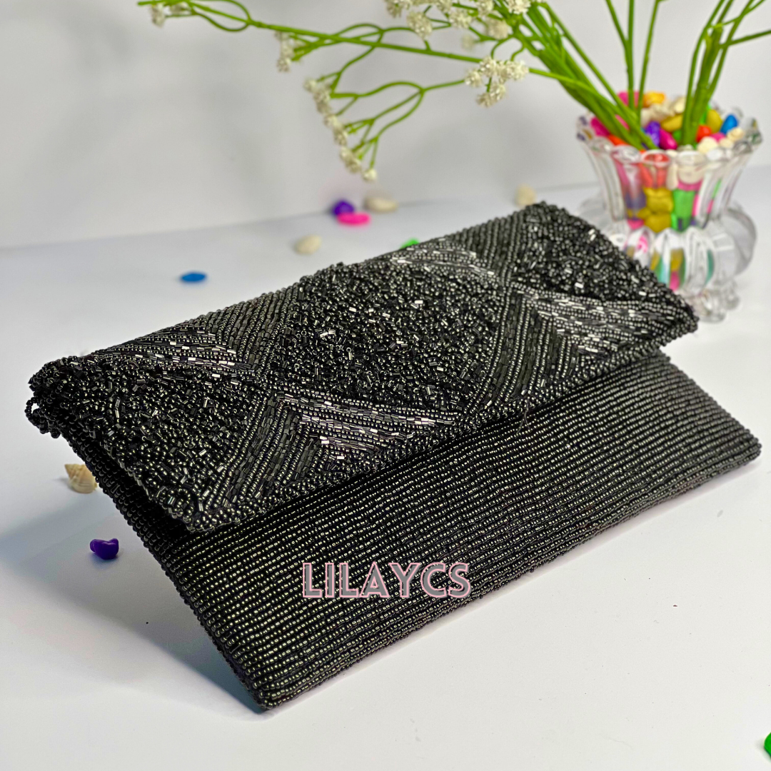 Black Beautiful Simple and Elegant Handmade Clutch