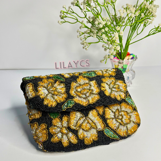 Black Multi-Color Handmade Clutch Bag