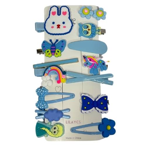 14 PCS Cute Rainbow Hair Pins - 1 Card - Kids