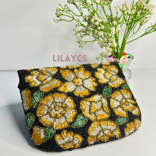 Black Multi-Color Handmade Clutch Bag