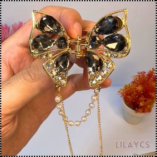 Butterfly Snap Hair Clips - Stylish Metallic Accessories for Girls and Women