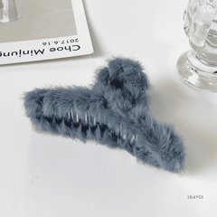 Furry Shark Hair Clip - Solid Color Barrette for Stylish Hair Accessorizing