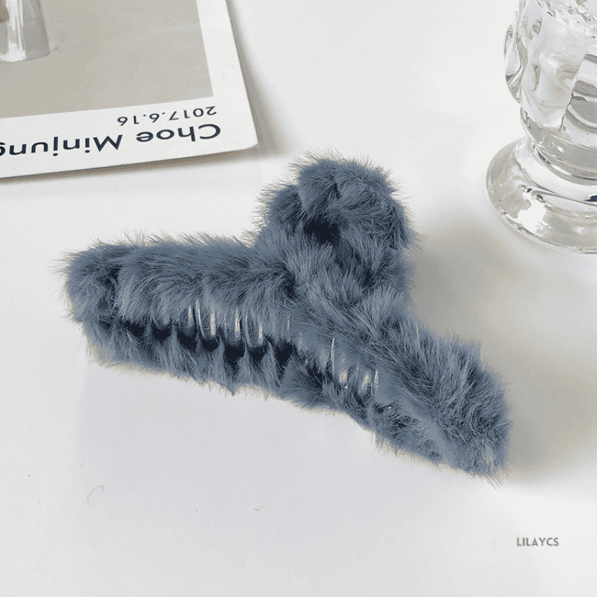 Furry Shark Hair Clip - Solid Color Barrette for Stylish Hair Accessorizing