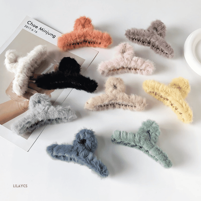 Furry Shark Hair Clip - Solid Color Barrette for Stylish Hair Accessorizing