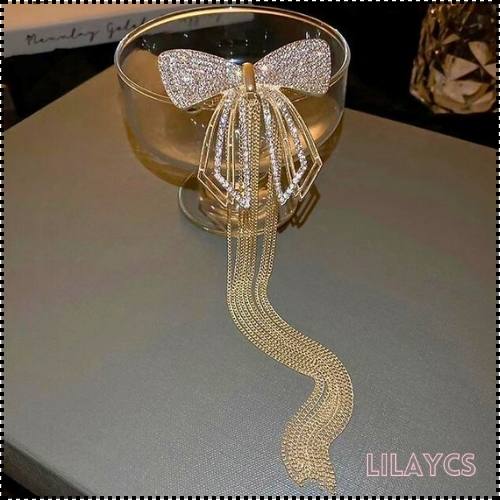 Korean Style Diamond Bow Tassel Hairclip - Super Fairy Trendy Hair Clasp