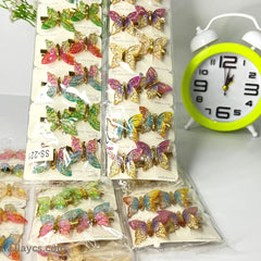 2 pcs - Butterfly Kids Cute Fancy Pins - Adorable Set of 2 on a Single Charming Card