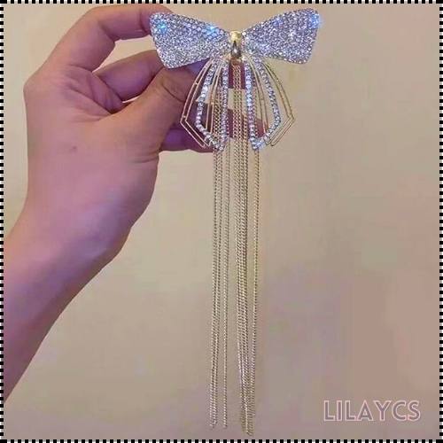 Korean Style Diamond Bow Tassel Hairclip - Super Fairy Trendy Hair Clasp