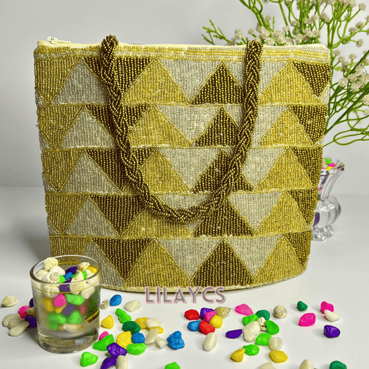 Triangle Pattern Beads Bag