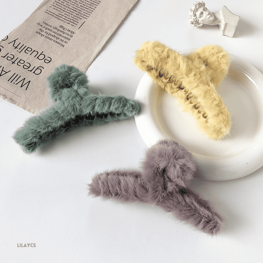 Furry Shark Hair Clip - Solid Color Barrette for Stylish Hair Accessorizing