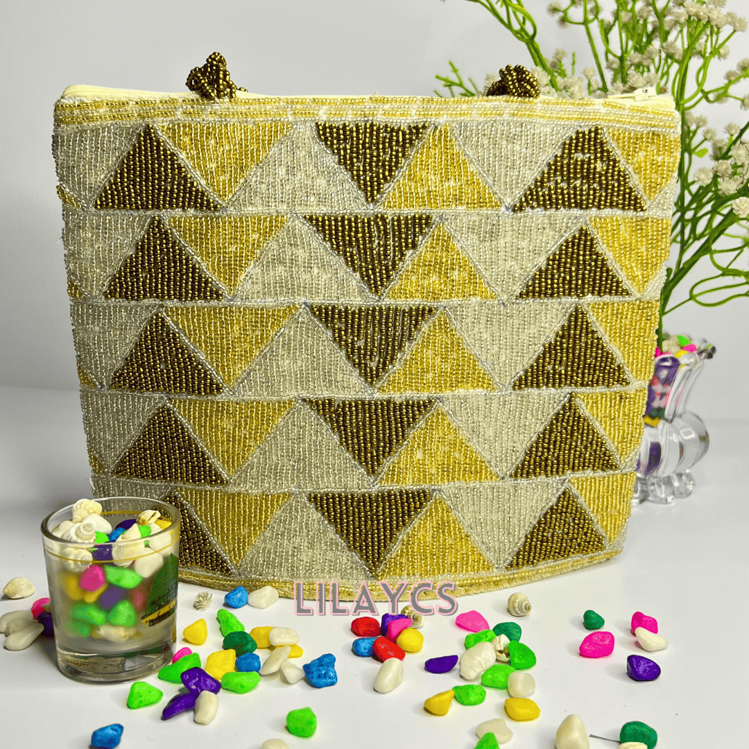 Triangle Pattern Beads Bag