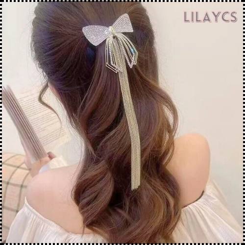 Korean Style Diamond Bow Tassel Hairclip - Super Fairy Trendy Hair Clasp