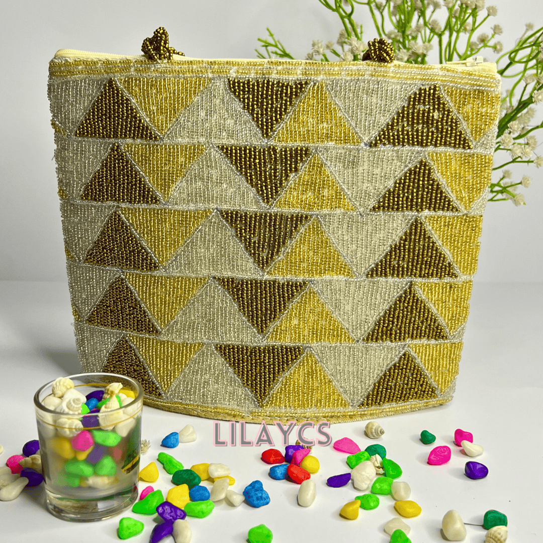 Triangle Pattern Beads Bag