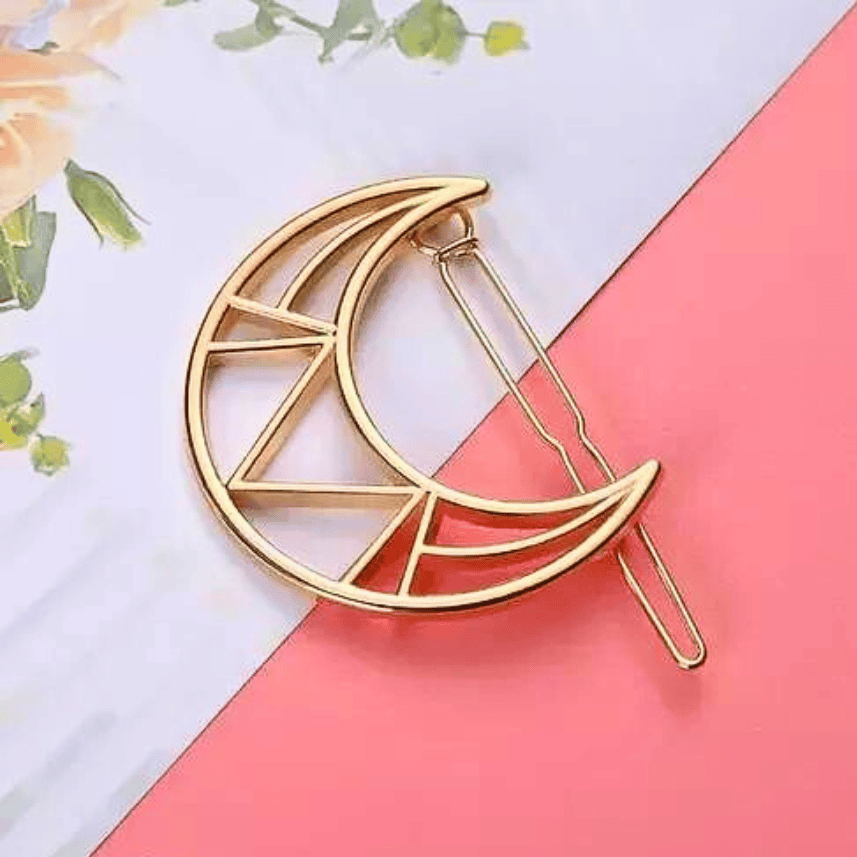 Stylish Geometric Metal Hair Clips Set - Pack of 6 Silver Barrettes by Homeoculture