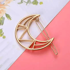 Stylish Geometric Metal Hair Clips Set - Pack of 6 Silver Barrettes by Homeoculture
