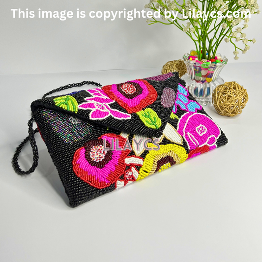 Premium Multicolor Handmade Beads Clutch