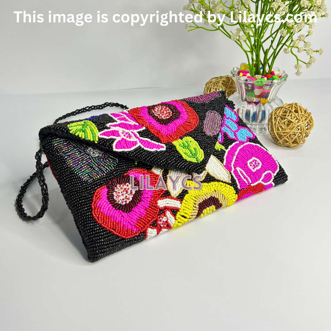 Premium Multicolor Handmade Beads Clutch