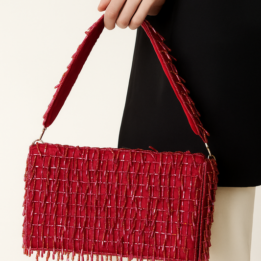 Luxe Gold Beaded Bag