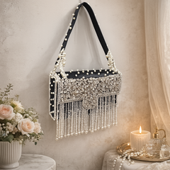 Black Crystal Pearl Bag
