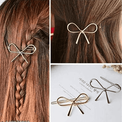 Stylish Geometric Metal Hair Clips Set - Pack of 6 Silver Barrettes by Homeoculture