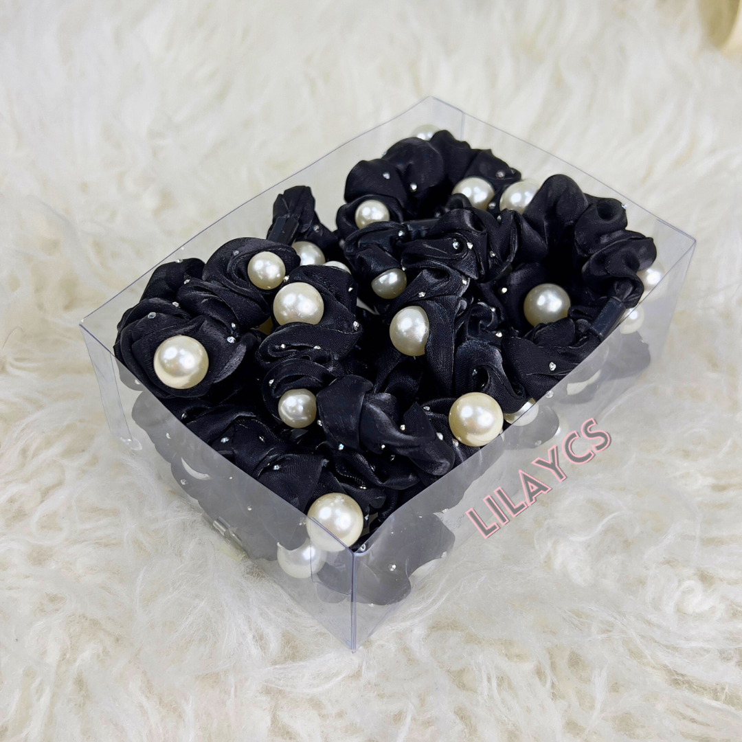 12 Pieces Box Pack Pearls Ponies Pack - Elegant Pearl Hair Ties for Stylish Hairdos