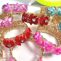 Box Price - 12 Piece Gold Cute Girls Kids Metal Gold Color Jewelry Sets in a Beautiful Bracelet Box