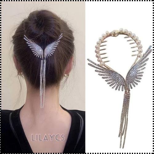 Pearl Butterfly Tassel Hair Clip - Korean Style Joora Wings