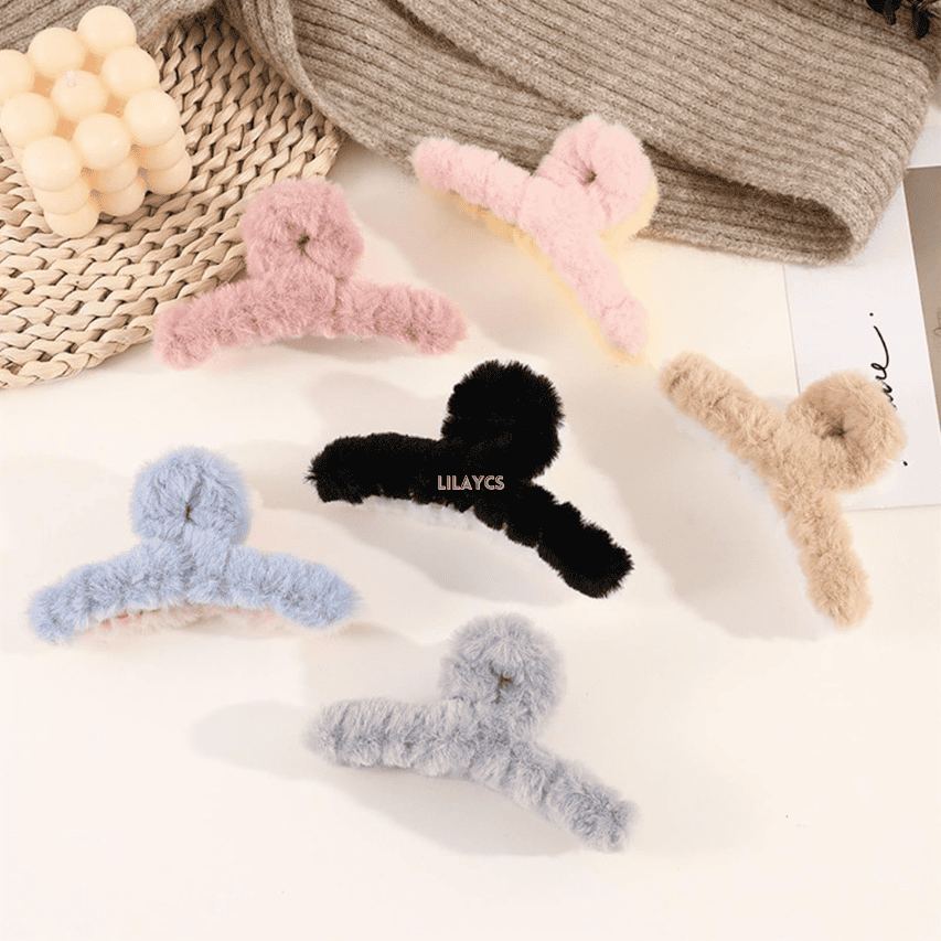 Furry Shark Hair Clip - Solid Color Barrette for Stylish Hair Accessorizing