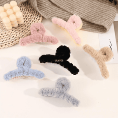 Furry Shark Hair Clip - Solid Color Barrette for Stylish Hair Accessorizing