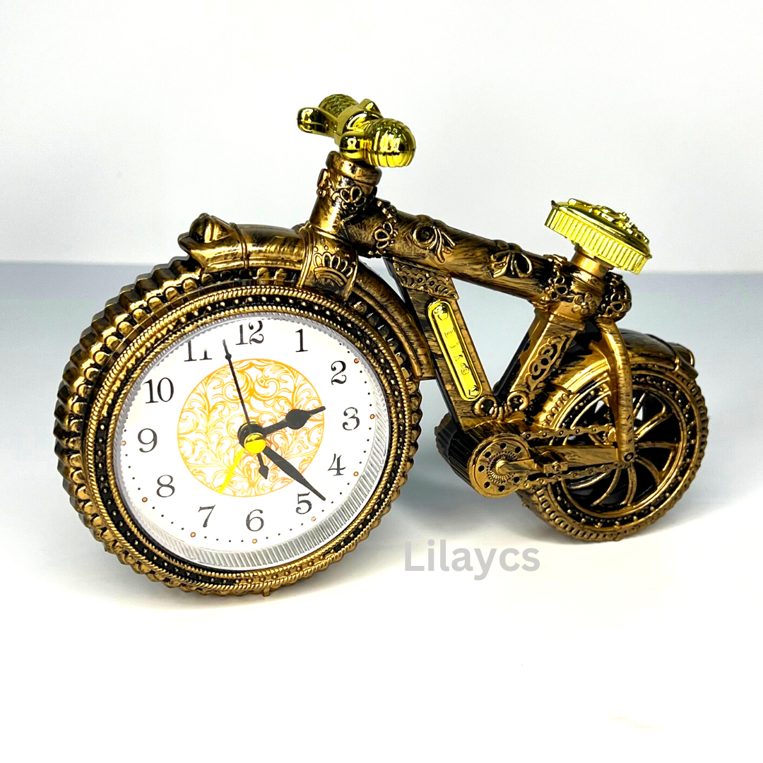 Motor Bike Cycle Chopper Quartz Desk Alarm Clock Watch Time Desk Room