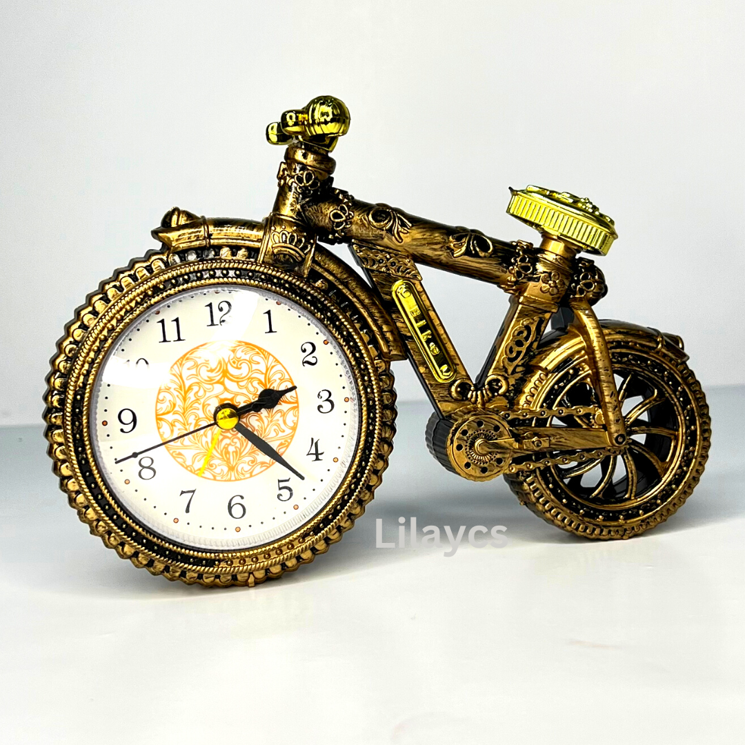 Motor Bike Cycle Chopper Quartz Desk Alarm Clock Watch Time Desk Room