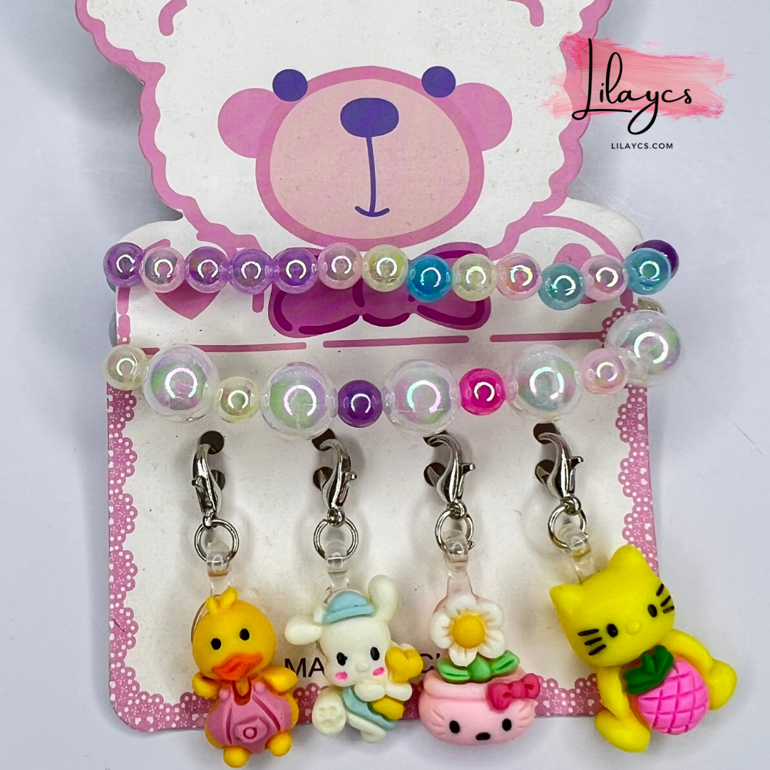 Kids Cute Bear Bracelet Card - 6PCS in 1 Card