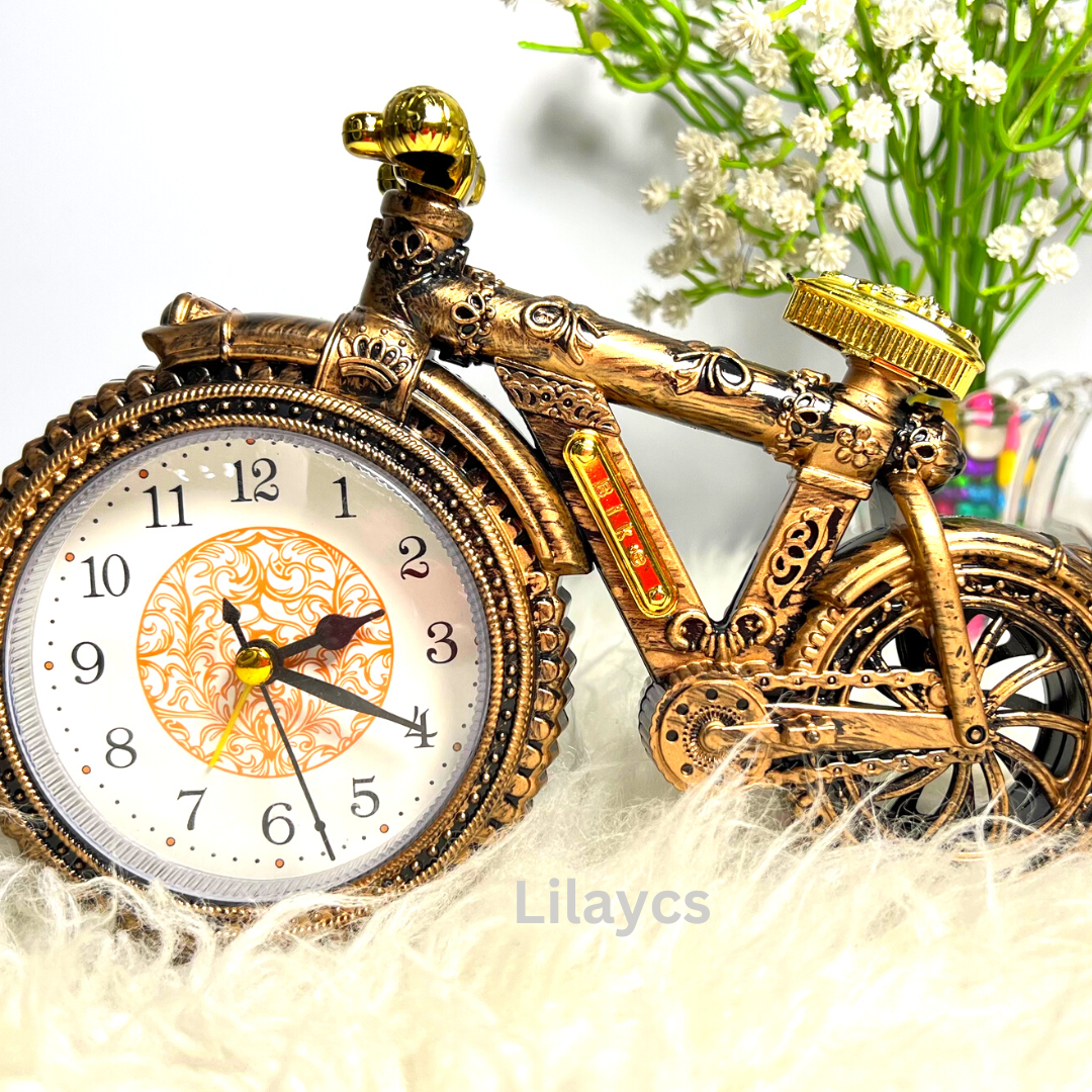 Motor Bike Cycle Chopper Quartz Desk Alarm Clock Watch Time Desk Room