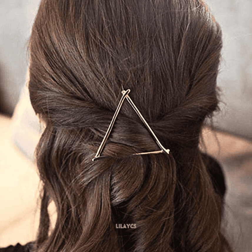 Stylish Geometric Metal Hair Clips Set - Pack of 6 Silver Barrettes by Homeoculture