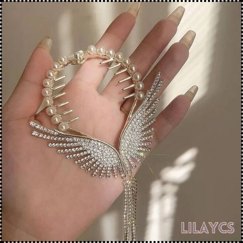 Pearl Butterfly Tassel Hair Clip - Korean Style Joora Wings