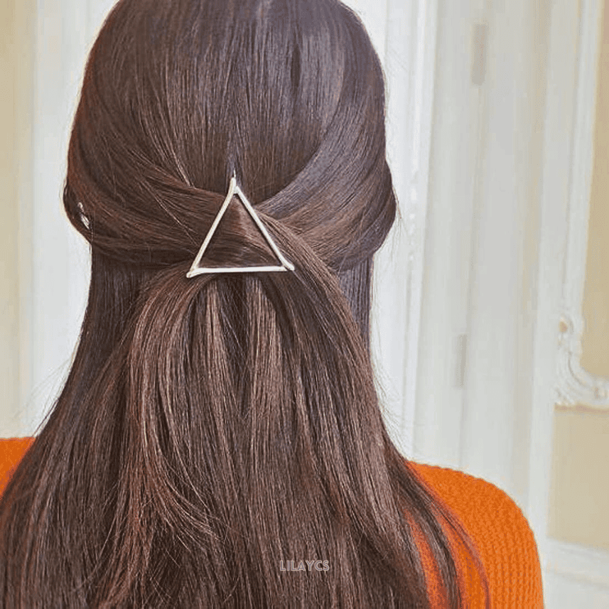Stylish Geometric Metal Hair Clips Set - Pack of 6 Silver Barrettes by Homeoculture