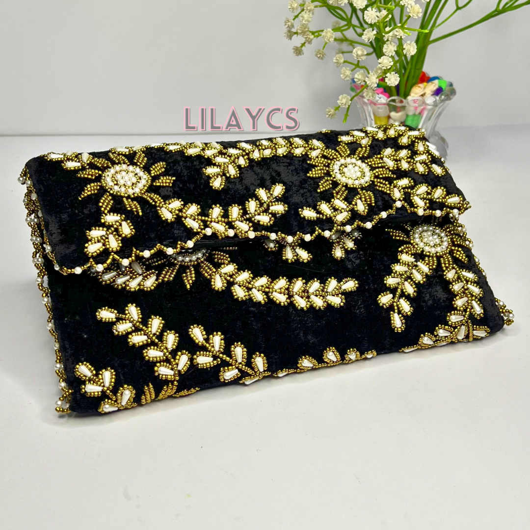 Black Velvet Pristine Pouches Clutch