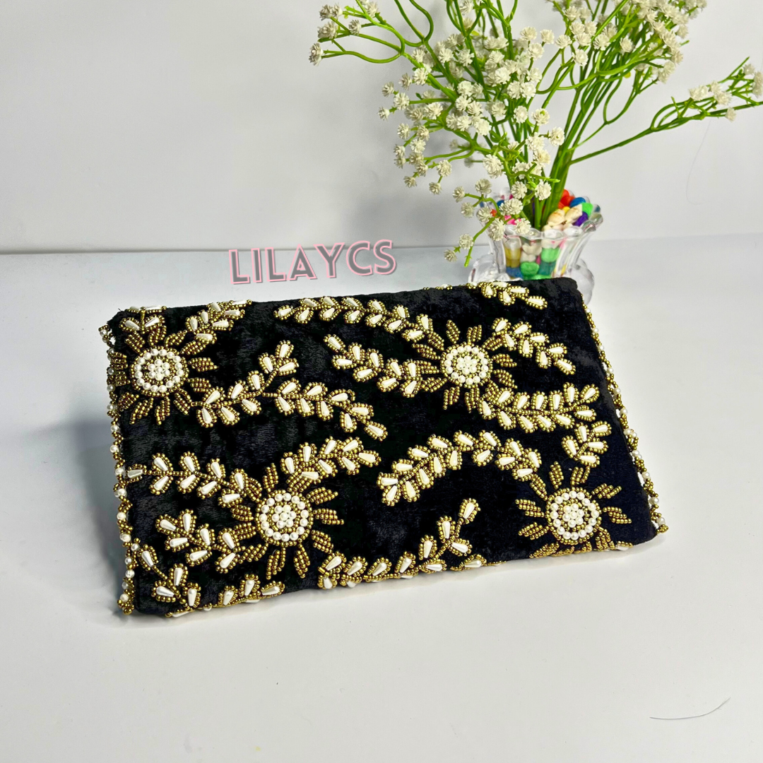 Black Velvet Pristine Pouches Clutch