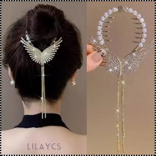 Pearl Butterfly Tassel Hair Clip - Korean Style Joora Wings