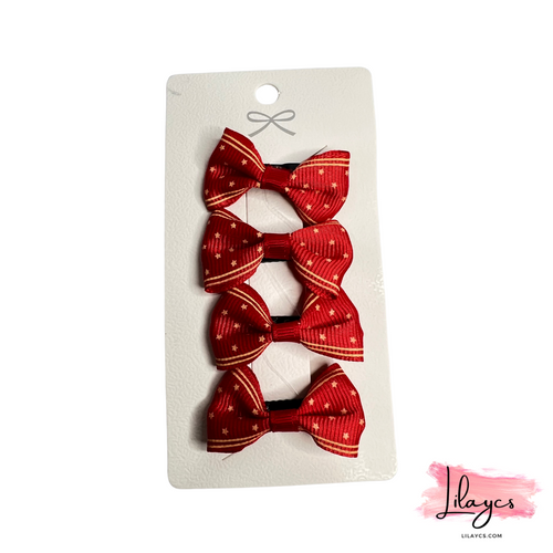 1 Card - Set of 4 Hair Pins Single Card - Cute Bow Hair Pins