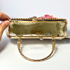 White Floral 3D Ladies Clutch