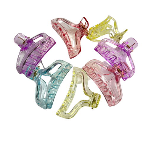 Clear Hair Claw Clips, Non Slip Hair Clips for Women Big Transparent Banana Hair Barrettes for Women Girls French Aesthetic Hair Accessories