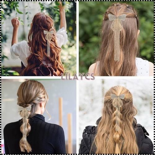 Korean Style Diamond Bow Tassel Hairclip - Super Fairy Trendy Hair Clasp