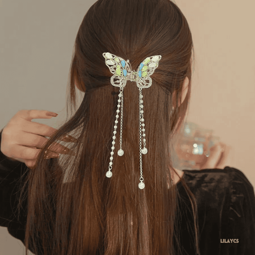 Premium Metal Korean-Inspired Hair Claws: Elevate Your Style with Elegant Faux Stones