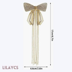 Korean Style Diamond Bow Tassel Hairclip - Super Fairy Trendy Hair Clasp